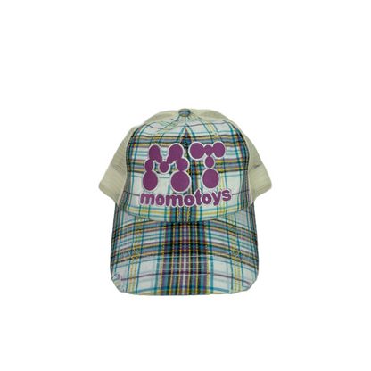 MOMOTOYS WHITE PLAID HAT