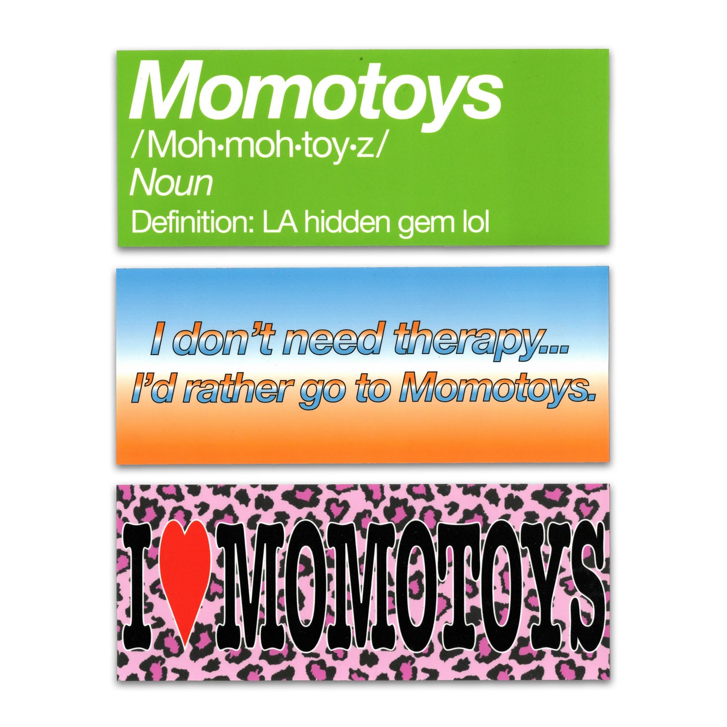 MOMOTOYS BUMPER STICKER PACK